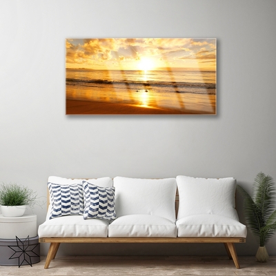 Glazen schilderij Sea sun landschap