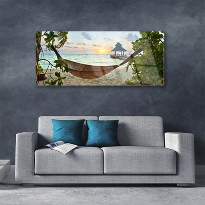 Glazen schilderij Hammock beach overzees landschap