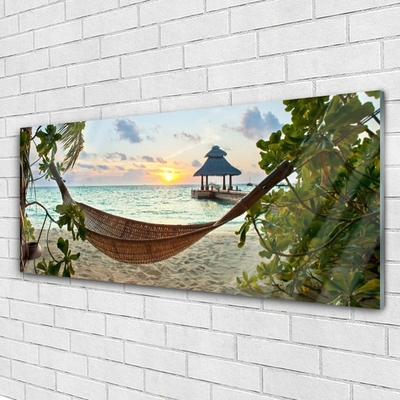 Glazen schilderij Hammock beach overzees landschap