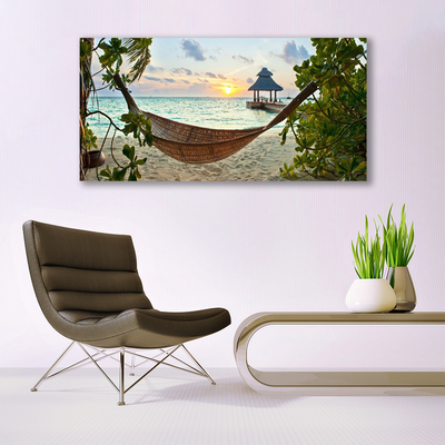 Glazen schilderij Hammock beach overzees landschap