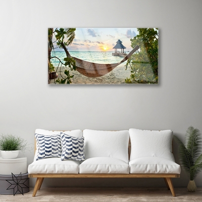 Glazen schilderij Hammock beach overzees landschap