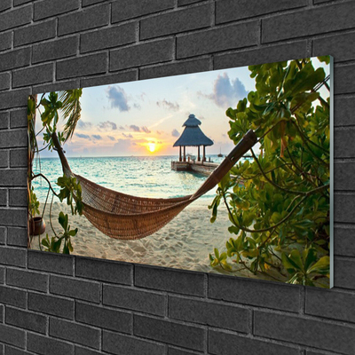 Glazen schilderij Hammock beach overzees landschap