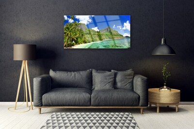 Glazen schilderij Beach mountain landscape