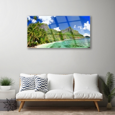 Glazen schilderij Beach mountain landscape