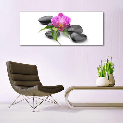 Glazen schilderij Flower stones art