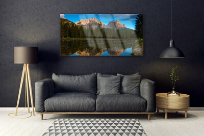 Glazen schilderij Forest lake landscape