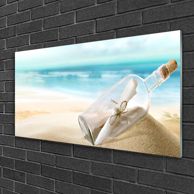 Glazen schilderij Beach bottle art letter