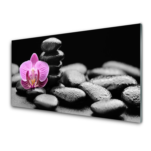 Foto in glas Flower stones art