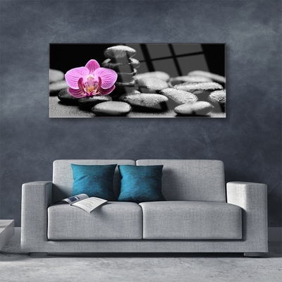 Foto in glas Flower stones art