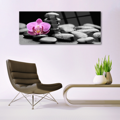 Foto in glas Flower stones art