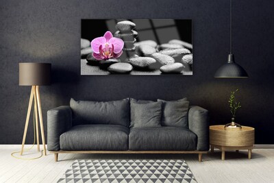 Foto in glas Flower stones art