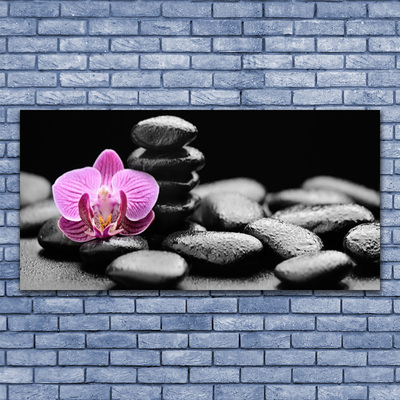 Foto in glas Flower stones art