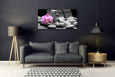 Foto in glas Flower stones art