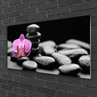 Foto in glas Flower stones art