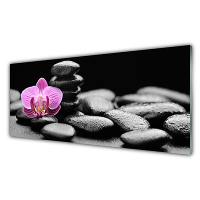 Foto in glas Flower stones art