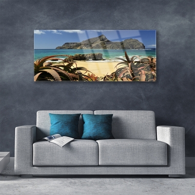 Foto in glas Beach sea rock landscape