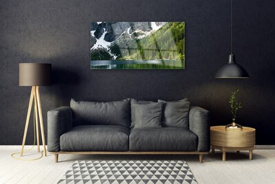 Foto in glas Lake forest mountain landscape