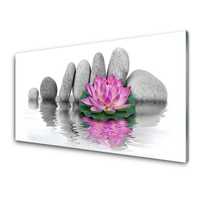 Foto in glas Flower stones art