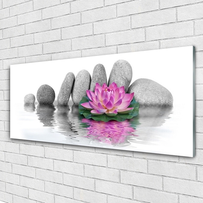 Foto in glas Flower stones art