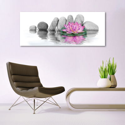 Foto in glas Flower stones art