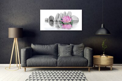 Foto in glas Flower stones art