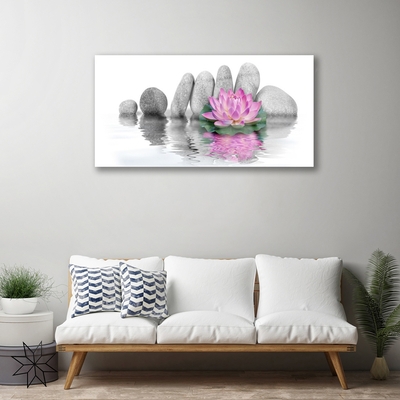 Foto in glas Flower stones art