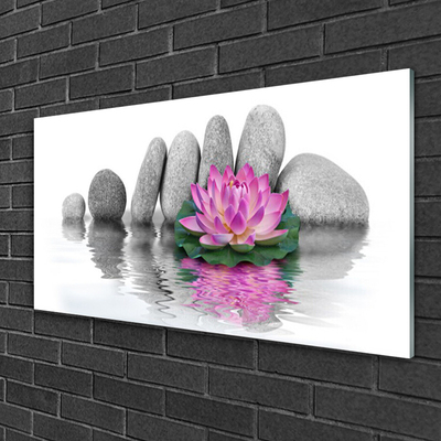 Foto in glas Flower stones art