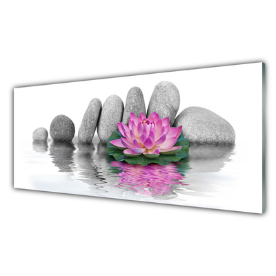 Foto in glas Flower stones art