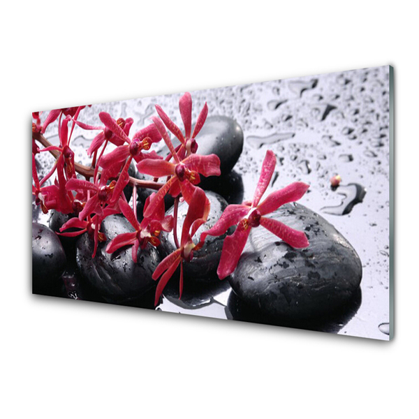 Foto in glas Flower stones art