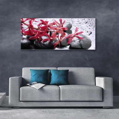 Foto in glas Flower stones art