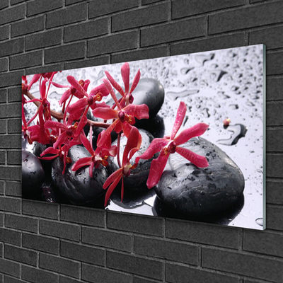 Foto in glas Flower stones art