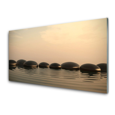 Foto in glas Water stones art