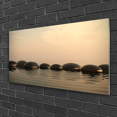 Foto in glas Water stones art