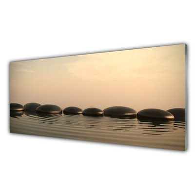 Foto in glas Water stones art