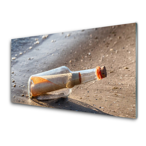 Foto in glas Brief bottle beach art