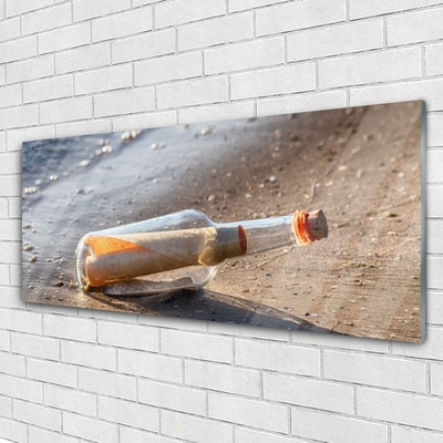 Foto in glas Brief bottle beach art