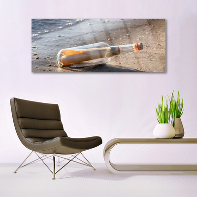 Foto in glas Brief bottle beach art