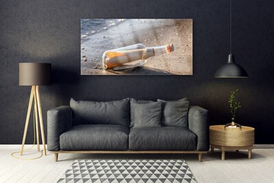 Foto in glas Brief bottle beach art