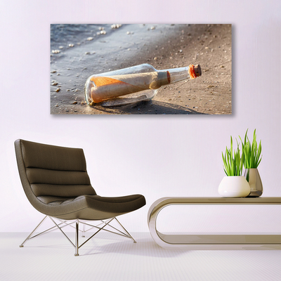 Foto in glas Brief bottle beach art