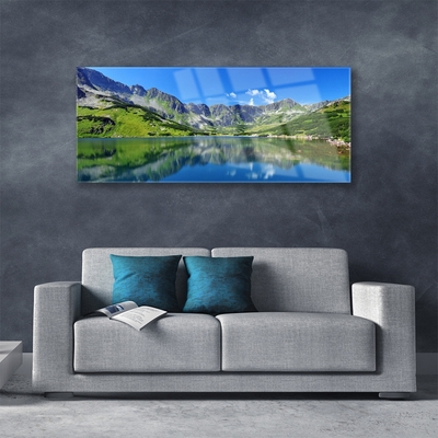 Foto in glas Mountain lake landscape