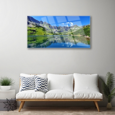 Foto in glas Mountain lake landscape