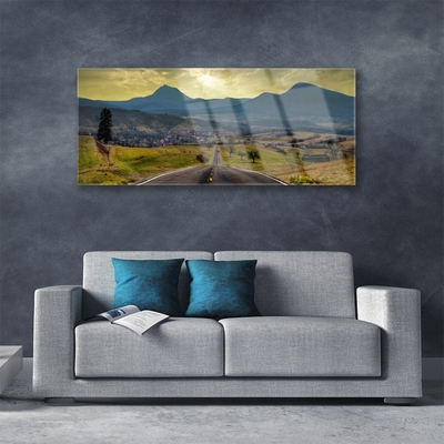 Foto in glas Mountain road landschap