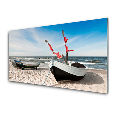 Foto in glas Strandlandschappen boot