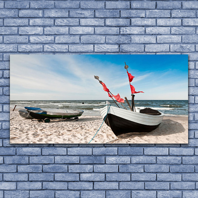 Foto in glas Strandlandschappen boot