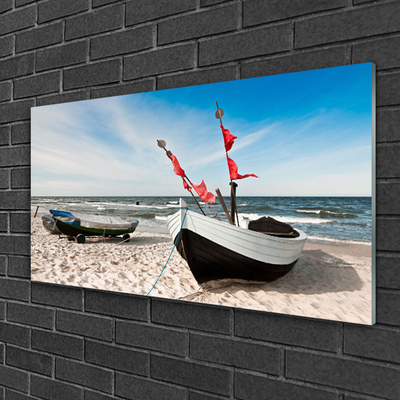 Foto in glas Strandlandschappen boot