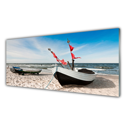 Foto in glas Strandlandschappen boot