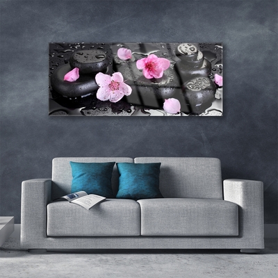 Foto in glas Flower stones art