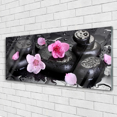 Foto in glas Flower stones art