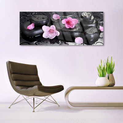 Foto in glas Flower stones art