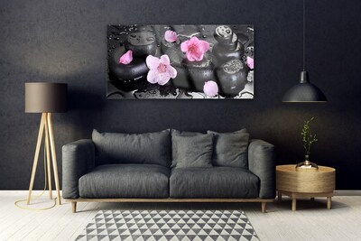 Foto in glas Flower stones art